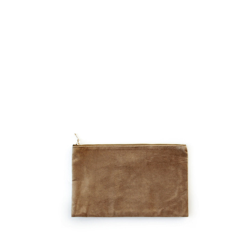 clutch i velour, desert sand