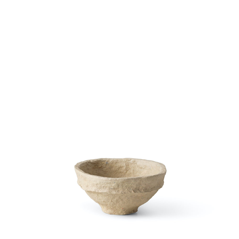 SUSTAIN sculptural papier mache bowl, sand